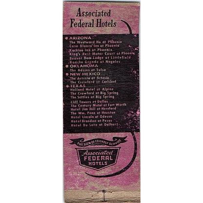 Hotel Crawford Carlsbad NM Vintage Matchbook Cover SC7-Y1