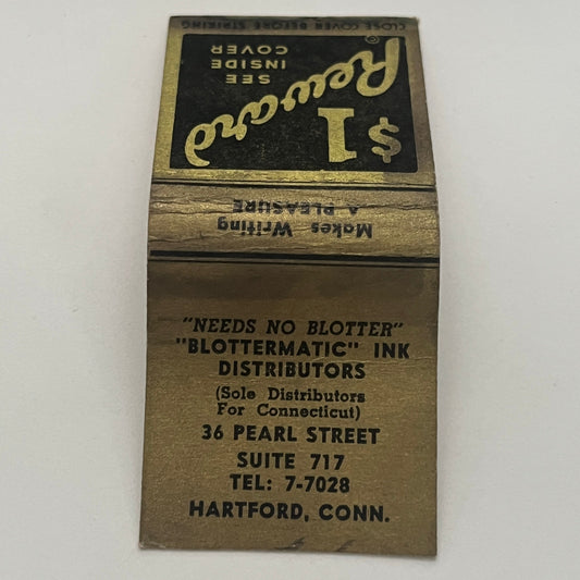 Blottermatic Ink Distributors Hartford CT Vintage Matchbook Cover TB8-MB2-1