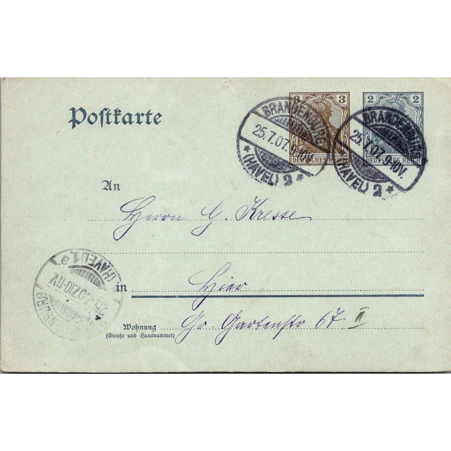 Kresse Brandenburg 1925 German Reich Postcard P5-12