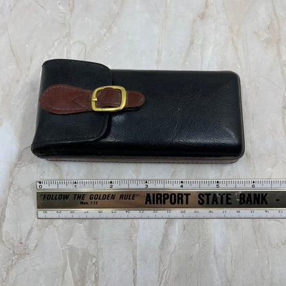 Brown and Black Leather Eyeglasses Glasses Case TE9