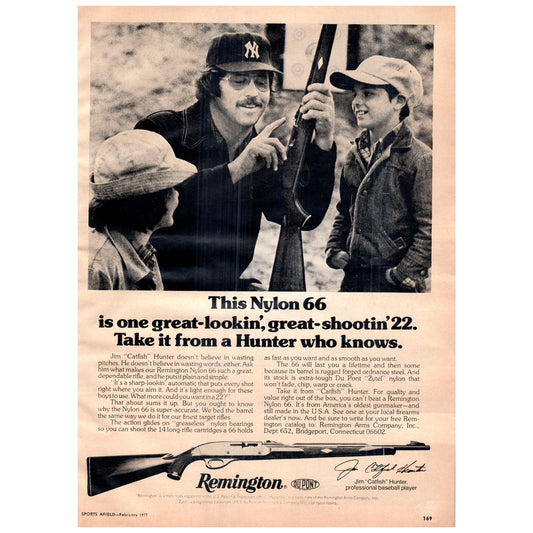 Remington Nylon 66 Jim Catfish Hunter 1977 Ad D25