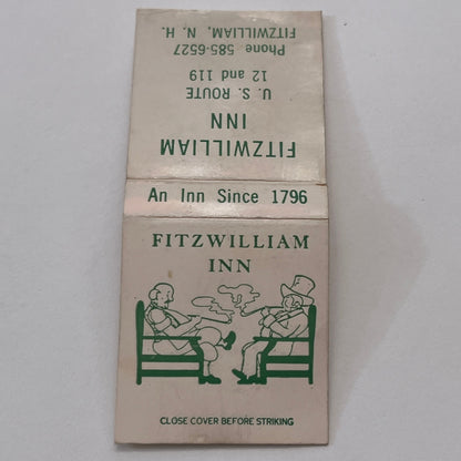 Fitzwilliam Inn US Route 12 NH Vintage Matchbook Cover MM3-2