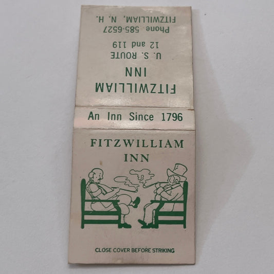 Fitzwilliam Inn US Route 12 NH Vintage Matchbook Cover MM3-2