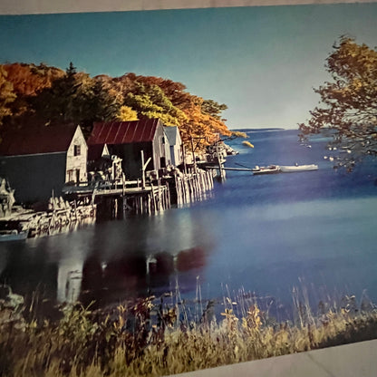 New Harbor Maine Fish Houses 12x16" Art Print FL1