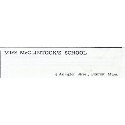 Miss McClintock's School Boston MA c1918 Original Magazine Advertisement AE5-SA3