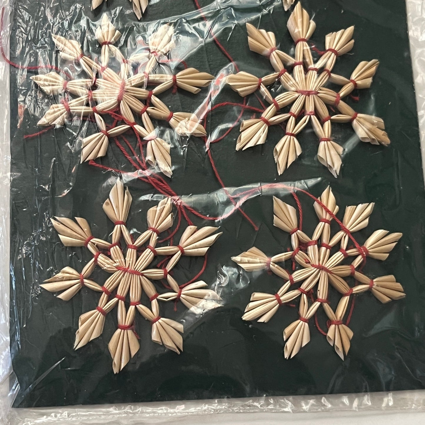 Vintage Christmas Straw Stars (6 STK STRÅ STJERNER) Ornament NEW in Package SD6