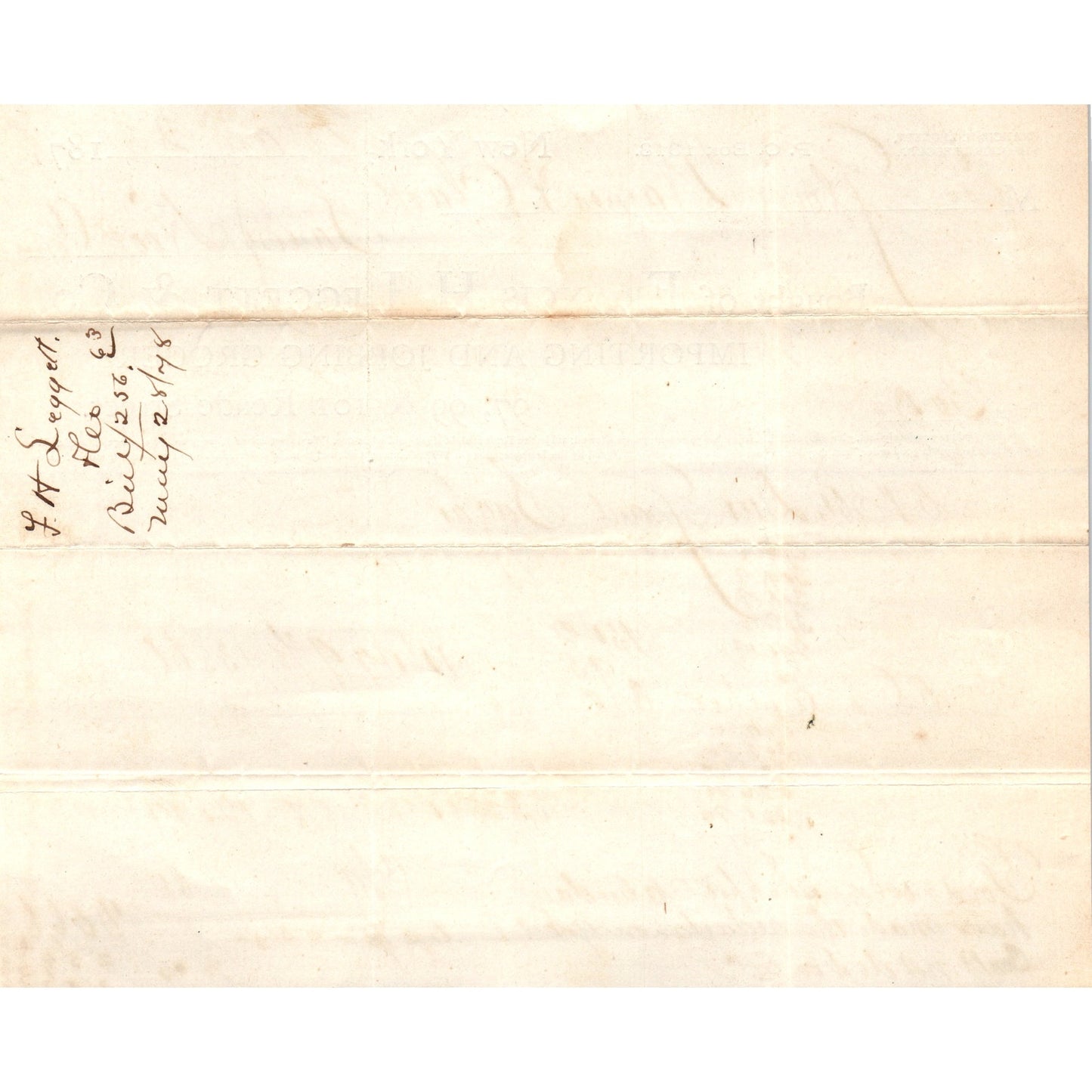 1878 Francis H. Leggett & Co Grocers New York Receipt Letterhead D23