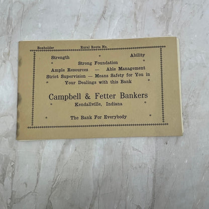 1930 Campbell & Fetter Bankers Advertising Log Book Kendallville IN TJ4-P1