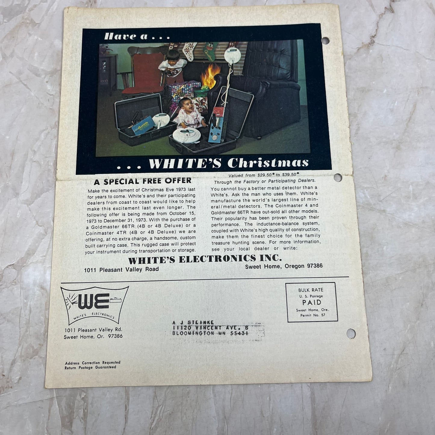 1973 Nov/Dec White's Electronics Discover Newsletter Treasure Hunting OR M19