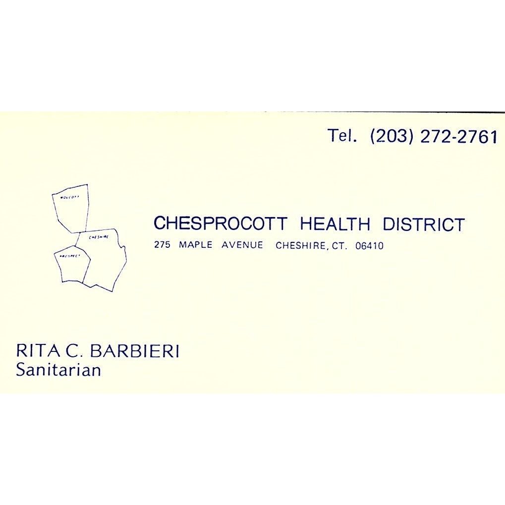 Rita C Barbieri Chesprocott Health District Cheshire CT Vtg Business Card SD9-B9