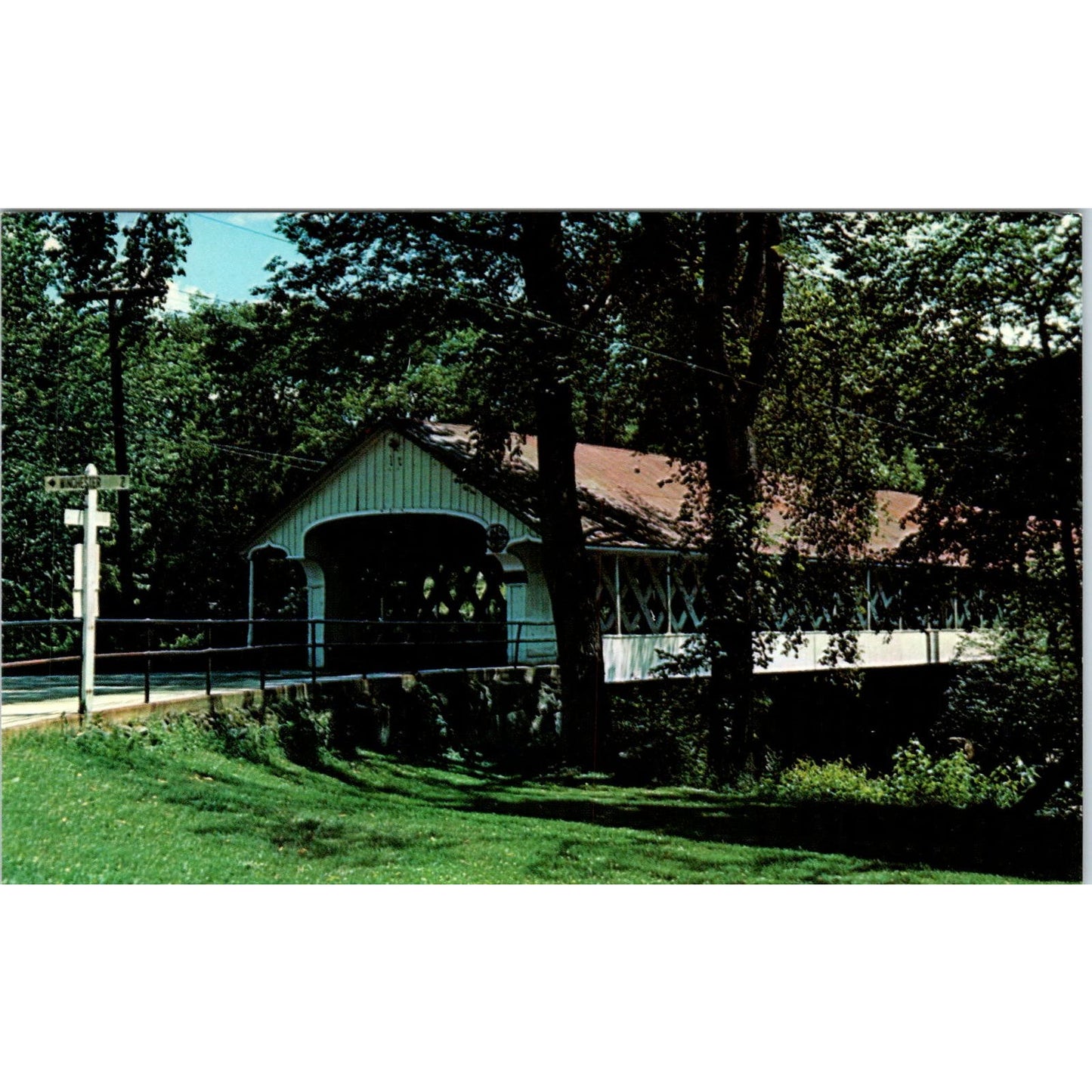 Covered Bridge at Ashuelot New Hampshire Covered Bridge Postcard PC3