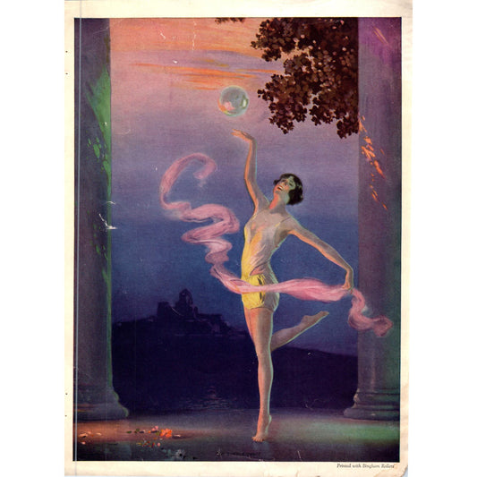 c1930 Art Deco Ballerina Dancing Vintage Print 8x11" D10