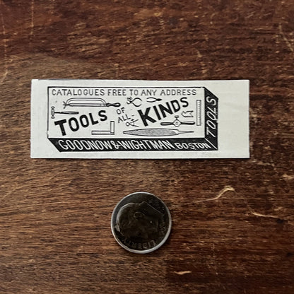 Tools - Goodnow & Wightman Boston MA Original Advertisement AD8-P29