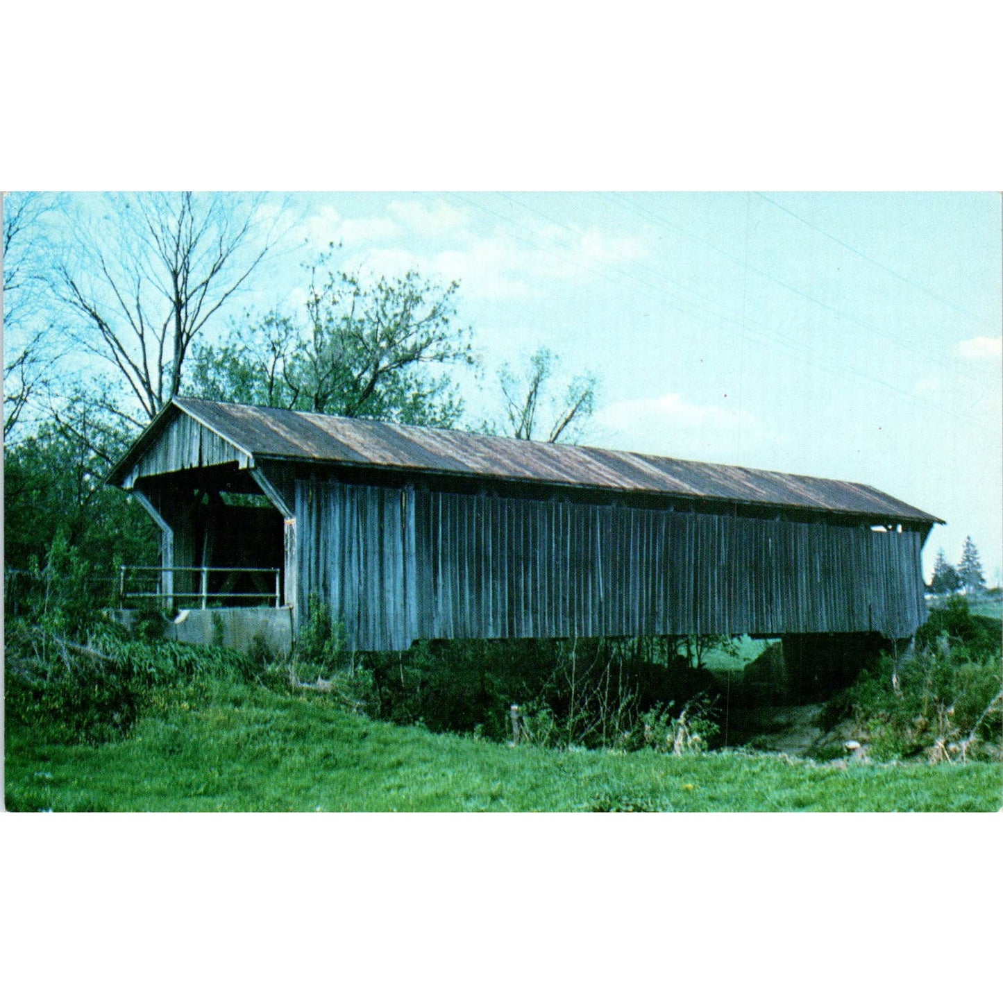 Buckskin Creek Ross County #2 South Salem Ohio Covered Bridge Postcard PB13