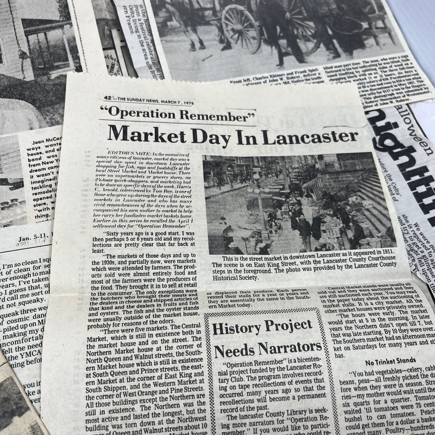 1970s-80s Huge Lot of Vintage Newspaper Clippings from the Lancaster PA Area TF5