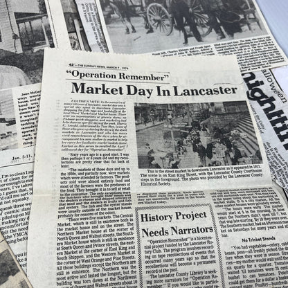1970s-80s Huge Lot of Vintage Newspaper Clippings from the Lancaster PA Area TF5