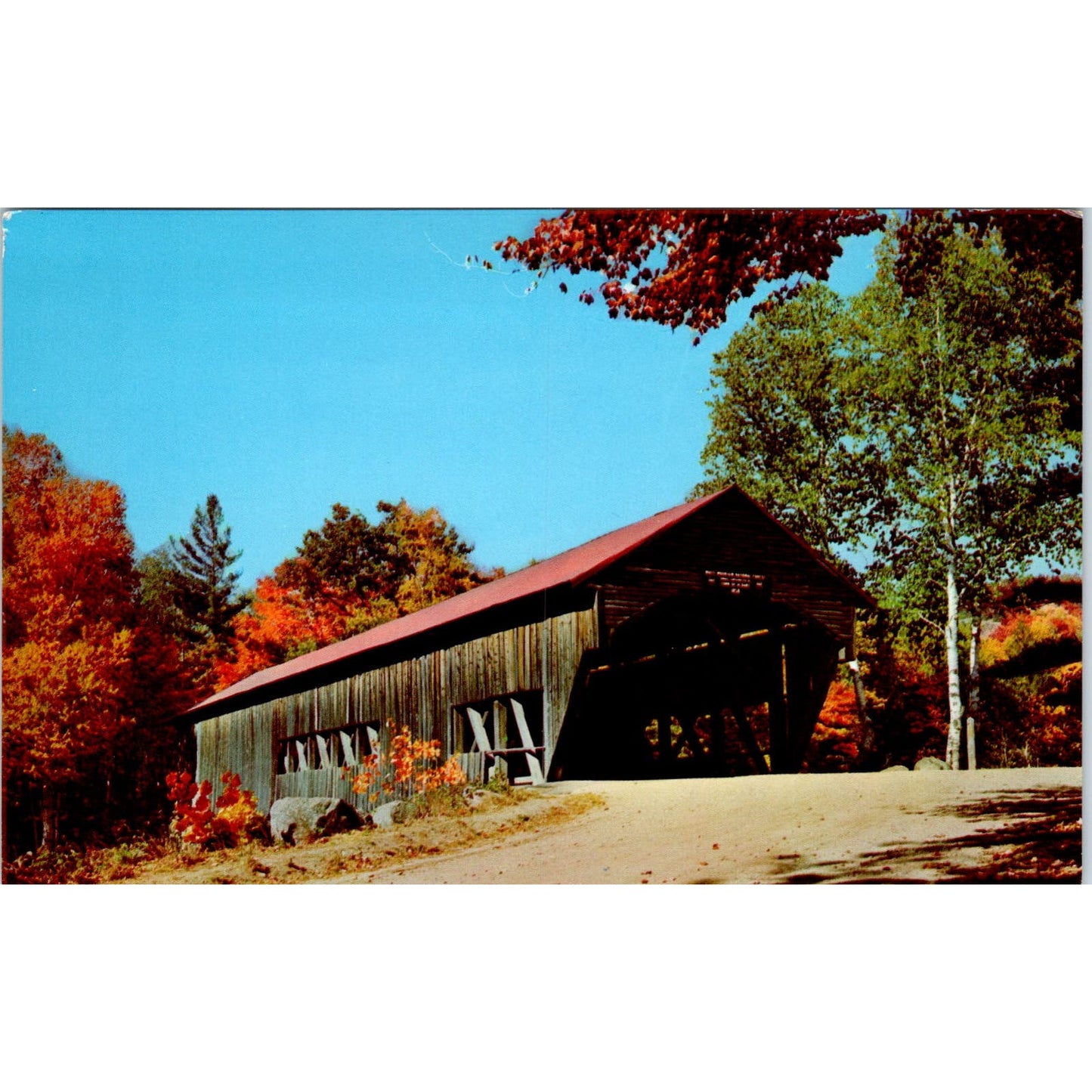 Swift River Passaconaway Albany NH Vintage Covered Bridge Postcard PC13