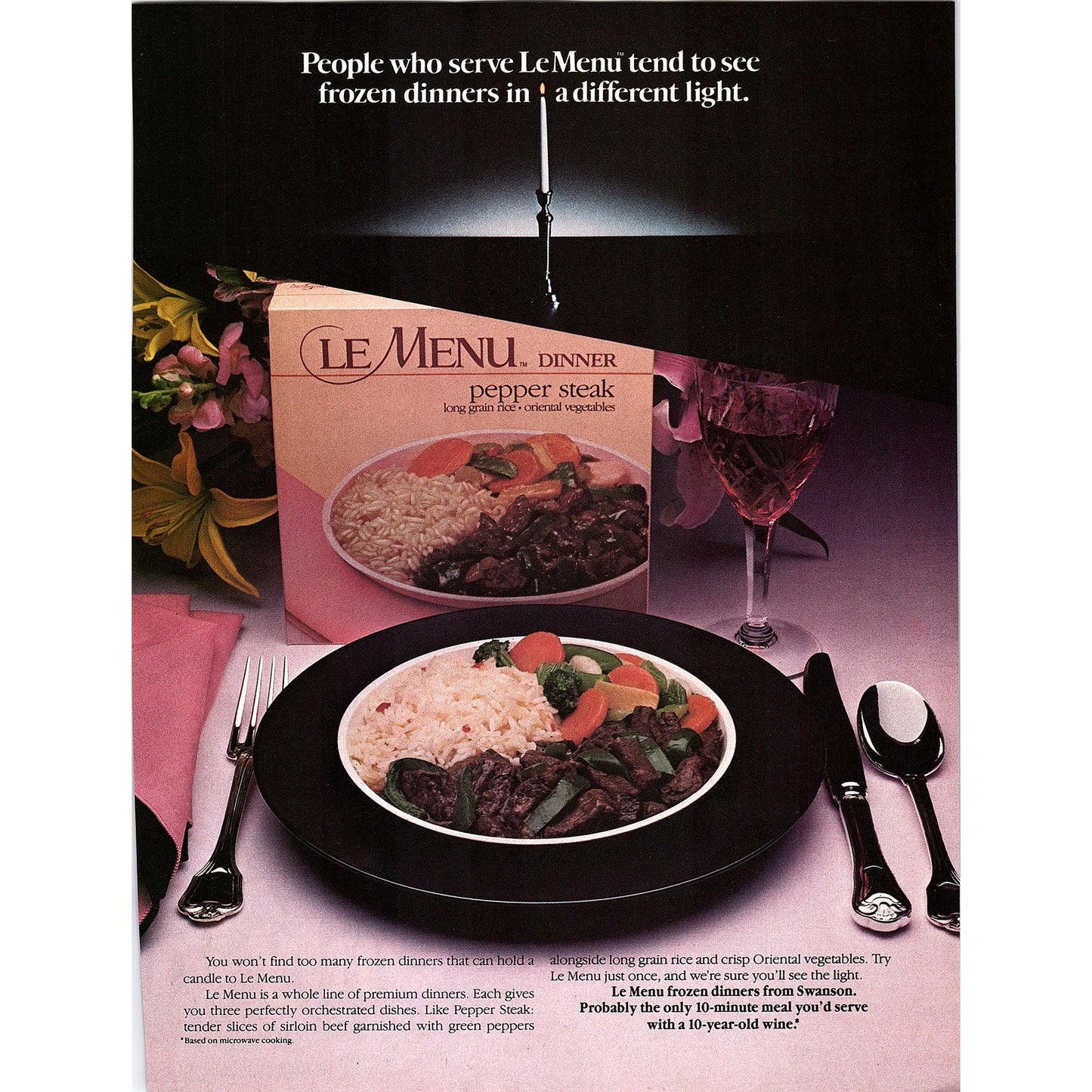 Le Menu Frozen Dinners 1984 Ad AF8-5