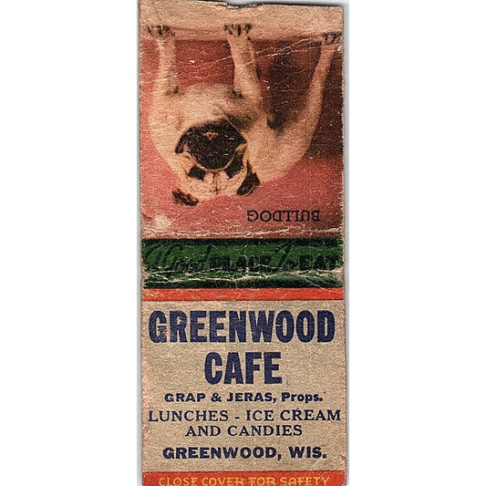 Greenwood Cafe Grap & Jeras Greenwood WI Vintage Matchbook Cover SC7-Y9