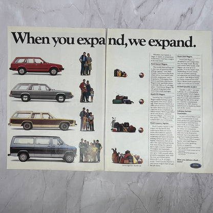 Ford Escort Country Squire LTD Wagon Club Wagon 2 Page Ad 1984 Ad AF8-6