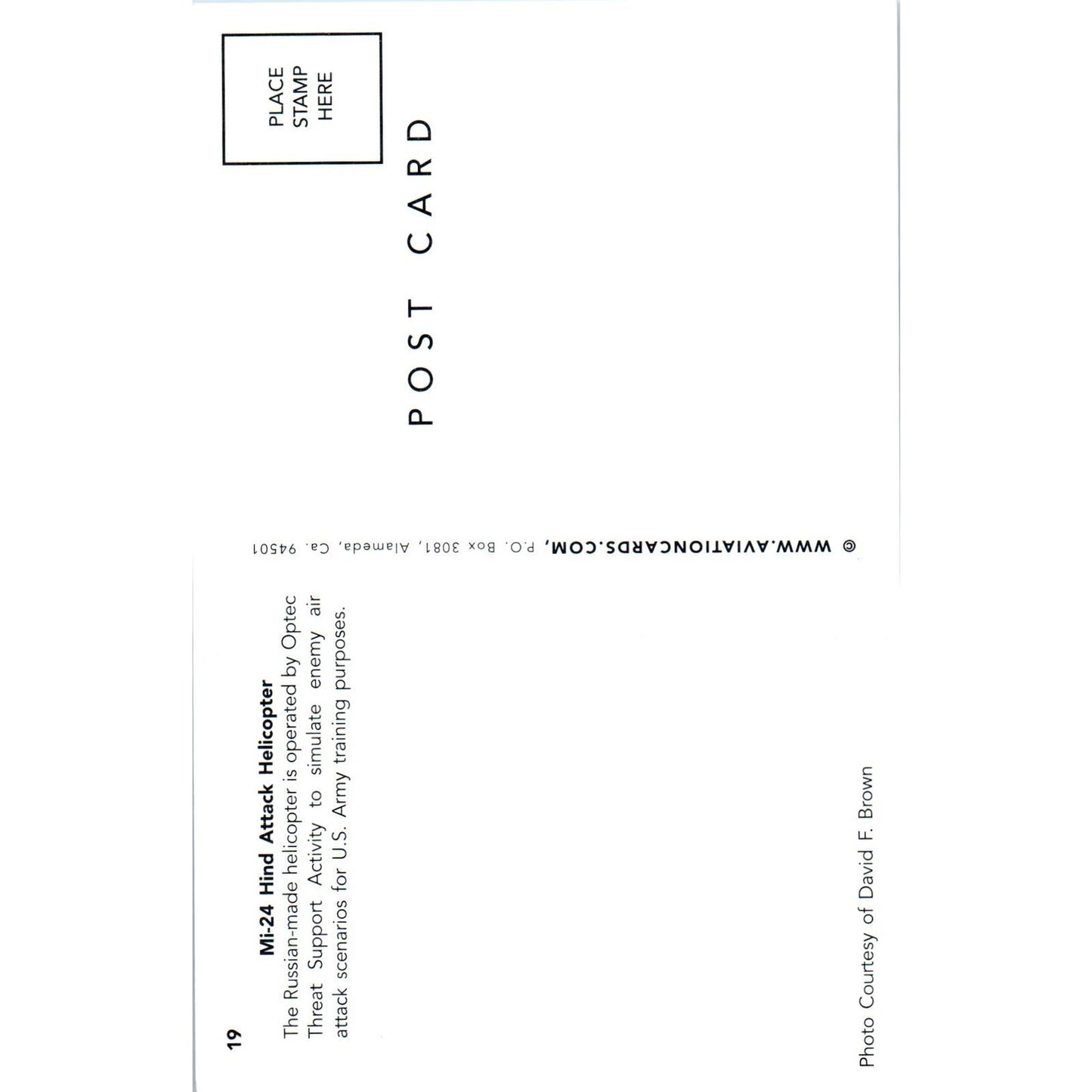 Mi-24 Hind Attack Helicopter Baseball Vintage Postcard PC18