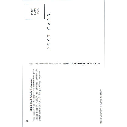 Mi-24 Hind Attack Helicopter Baseball Vintage Postcard PC18