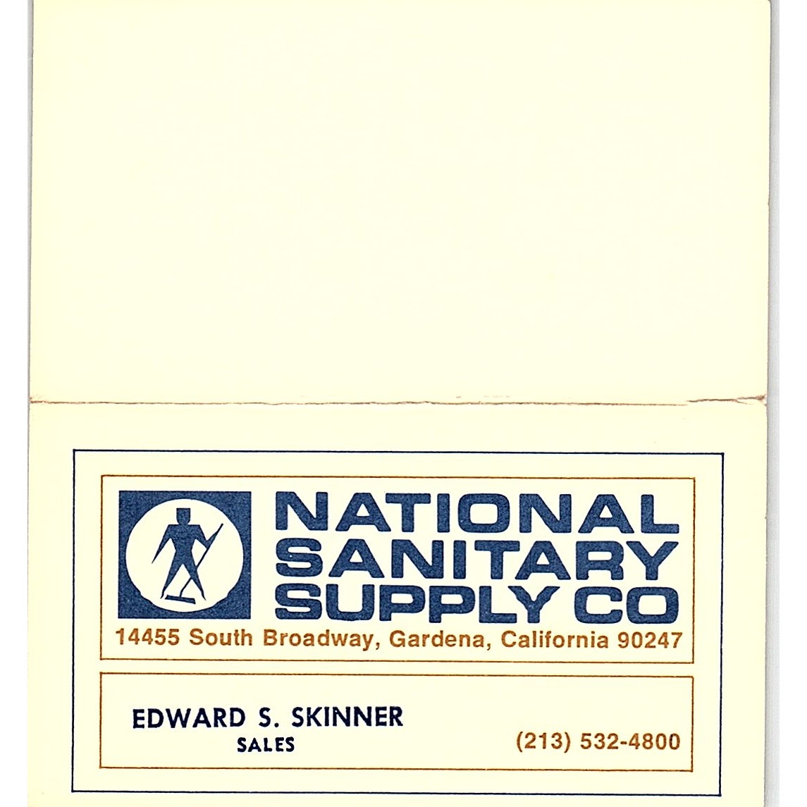 National Sanitary Supply Co. Edward S. Skinner Gardena CA Business Card SB4-B1
