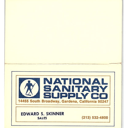 National Sanitary Supply Co. Edward S. Skinner Gardena CA Business Card SB4-B1