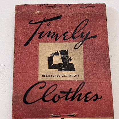 Kennedy's Timely Clothes Boston Vintage Matchbook Cover TB8-MB3-1