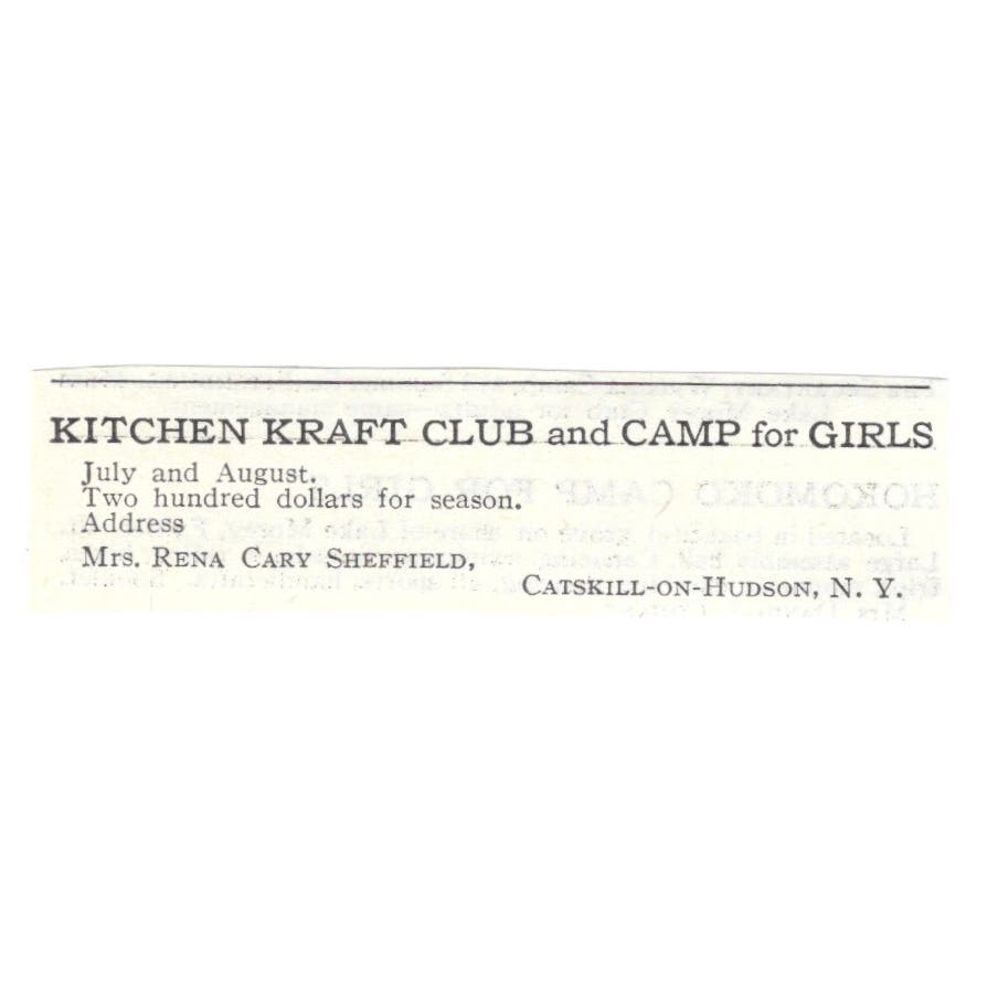 Kitchen Kraft Club Rena Cary Sheffield Catskill on Hudson c1918 Advert AE5-SA9