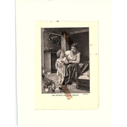 Two Mothers and Their Families - Gardner Vintage Print 4x6 V12