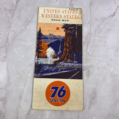 1965 Union Oil US Western States Fold Out Travel Map TH9-CB