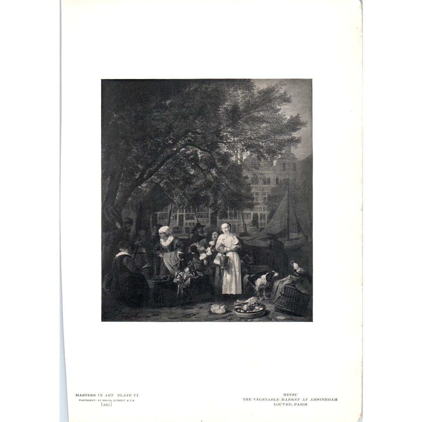 The Vegetable Market At Amsterdam - Metsu c1905 Art Print D14