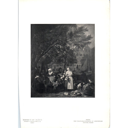 The Vegetable Market At Amsterdam - Metsu c1905 Art Print D14