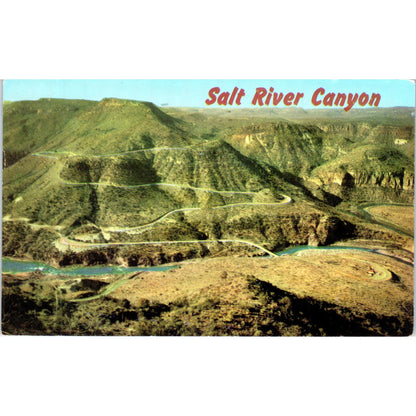 1962 Switchbacks Through Salt River Canyon Show Low AZ Vintage Postcard PE2