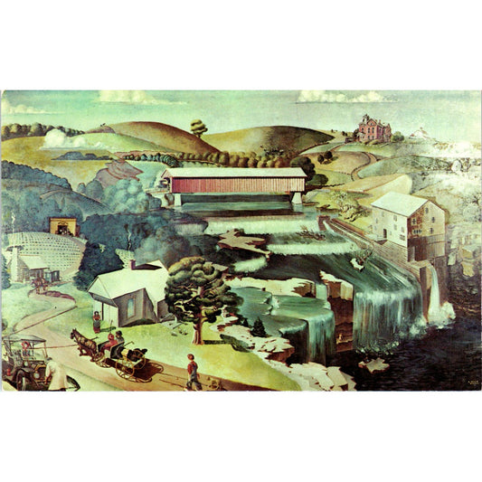 Mural Depicting Putnam County Indiana Covered Bridge Postcard PB12