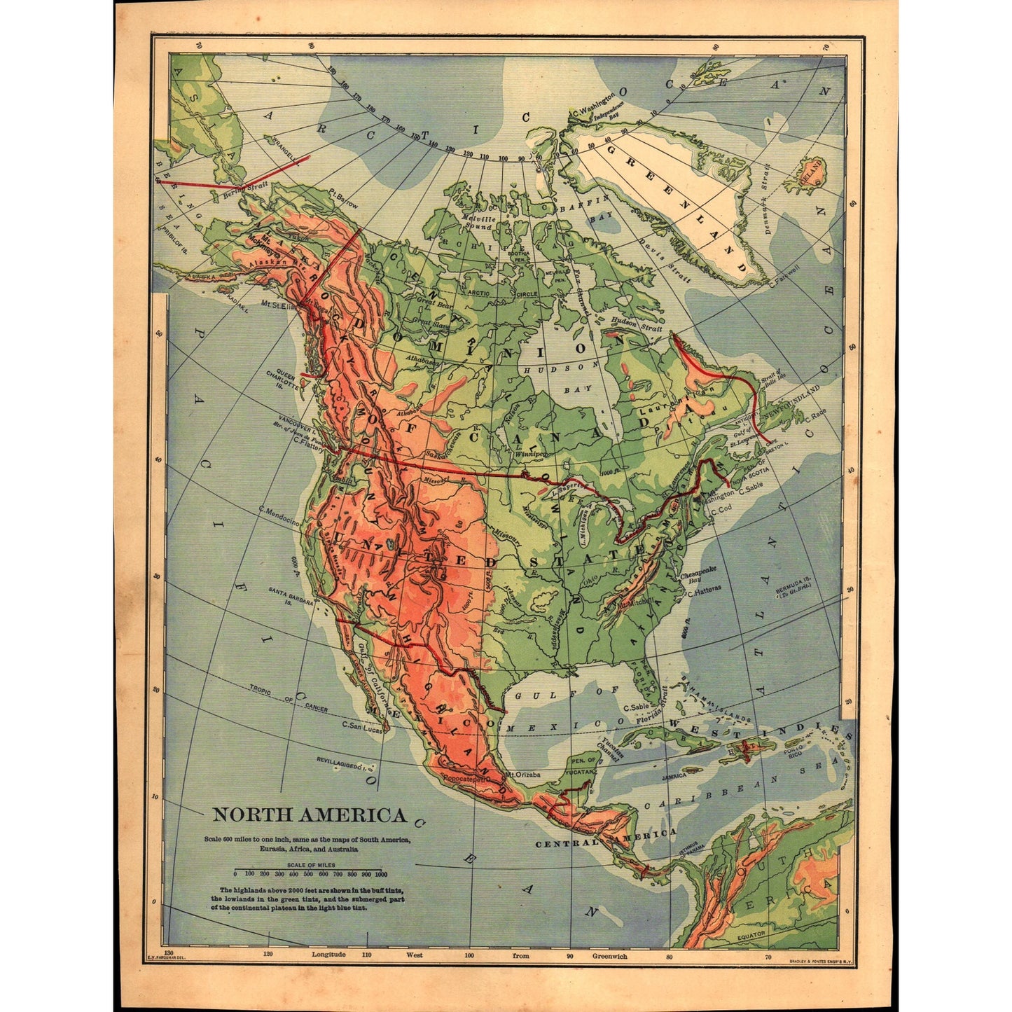 Map of North America 1901 Map V14-1