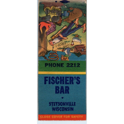 Fischer's Bar Stetsonville WI Vintage Matchbook Cover SD4-Y5