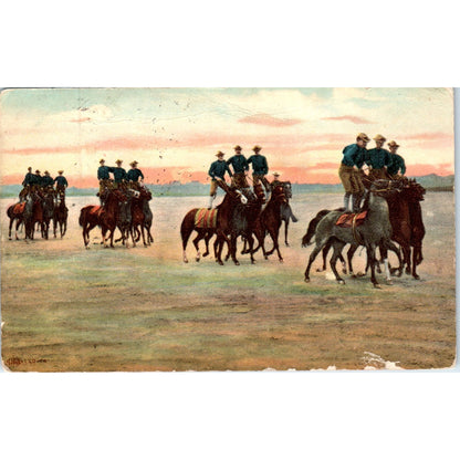 1908 Spanish American War Cavalry Patrol Murray KY Original Postcard PD2