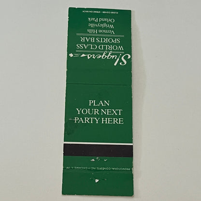 Sluggers World Class Sports Bar Vernon Hills Vintage Matchbook Cover TB6-MB2-4