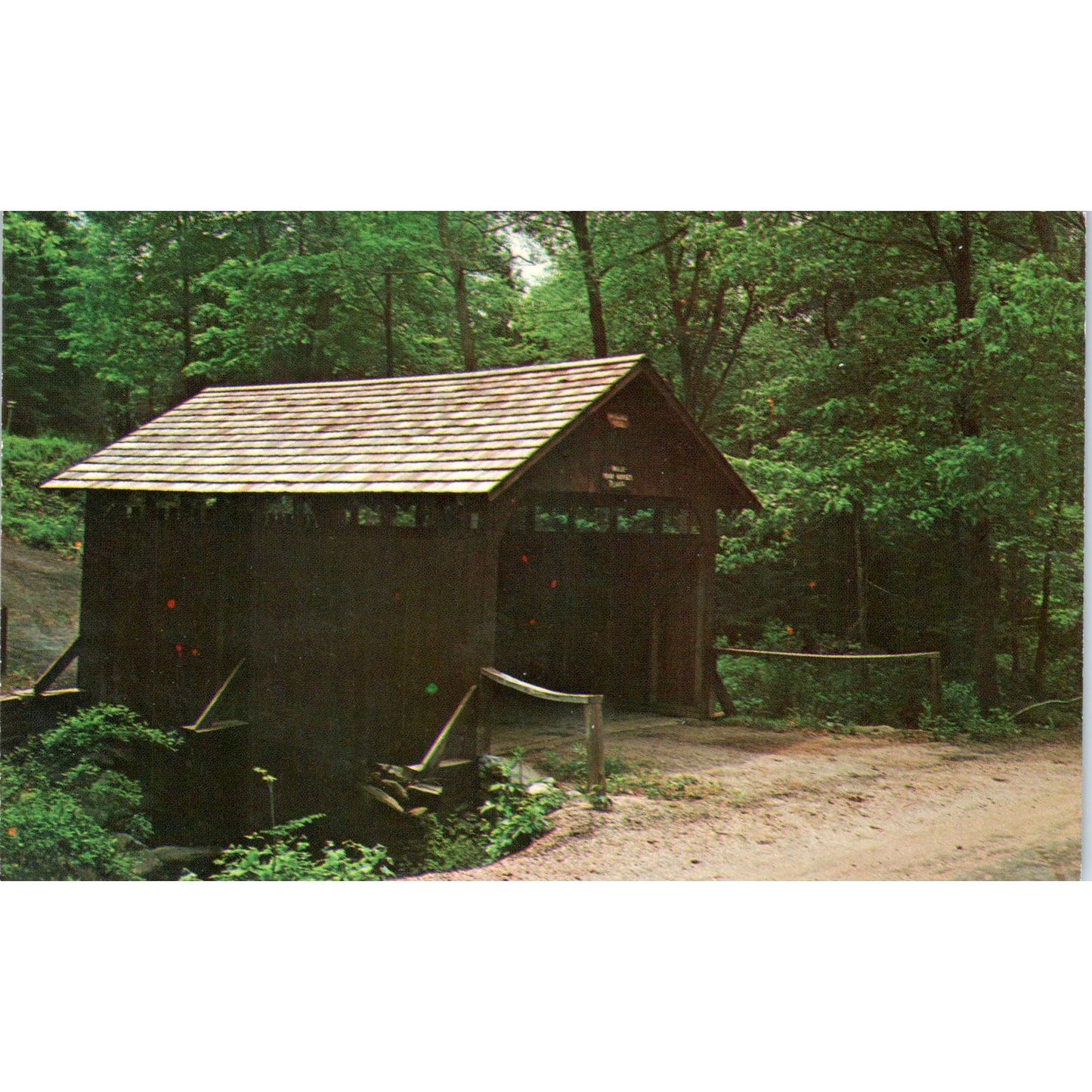 Meeks' Bridge Portland Connecticut Covered Bridge Postcard PB13