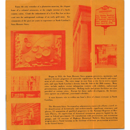 Vintage Environments of the Past NC State Historic Sites Travel Brochure H5-5