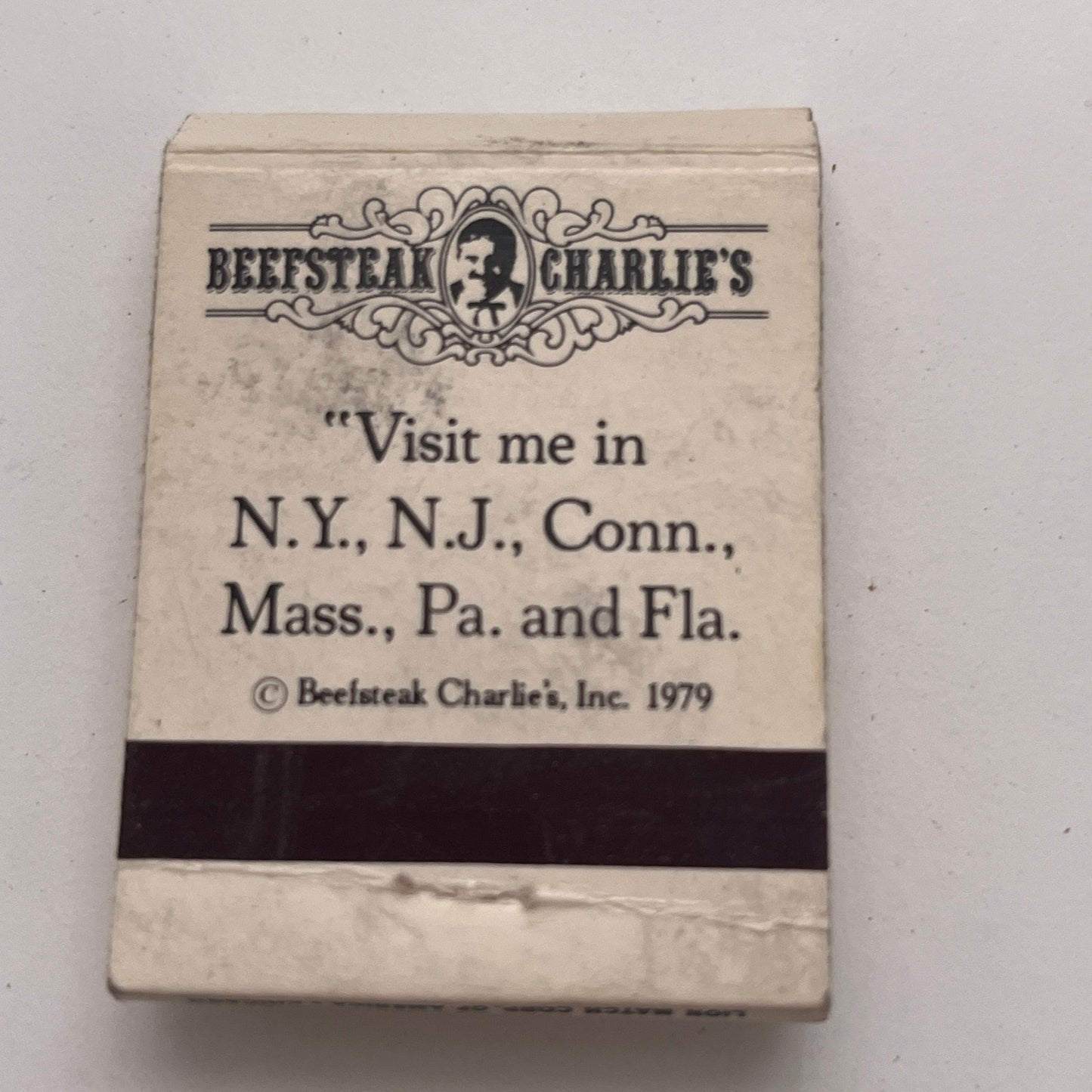 Beefsteak Charlie's Restaurants 1979 Vintage Matchbook Cover TB8-MB-2