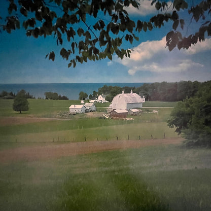 Hilltop View of White Farmstead in New England 12x16" Art Print FL1