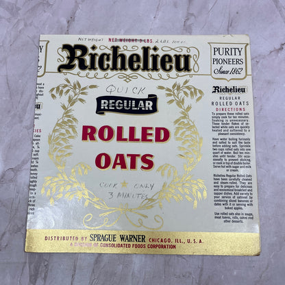Richelieu Rolled Oats Label Sprague Warner Chicago IL A19