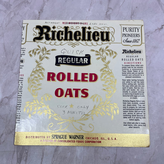 Richelieu Rolled Oats Label Sprague Warner Chicago IL A19