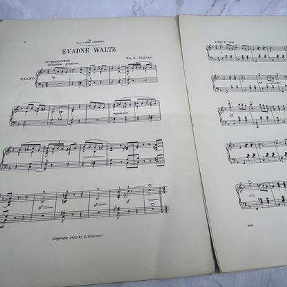 To Mr. Louis Lombard Evadne Waltz Mrs. M. Kernan 1887 Sheet Music V15