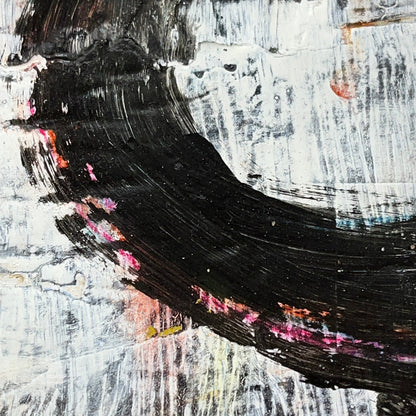 Original Grunge Minimalist Modern Art Collage Painting 8.5x11 "Nodus" Signed