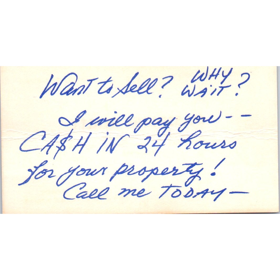 David Berry Royal Realty Bellflower Vintage Business Card SD8-B1