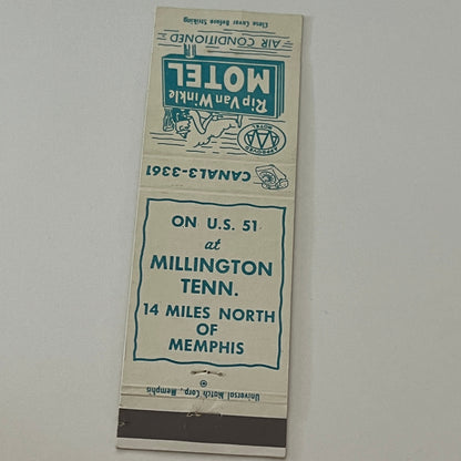 Rip Van Winkle Motel Millington Tennessee Vintage Matchbook Cover TB6-MB2-4